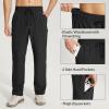 imagebaleaf Mens Hiking Pants Quick Dry Water Resistant Lightweight Elastic Waist Outdoor Cargo Sweatpants with Zip PocketsBlack