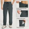 imagebaleaf Mens Hiking Pants Quick Dry Water Resistant Lightweight Elastic Waist Outdoor Cargo Sweatpants with Zip PocketsEbony