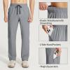 imagebaleaf Mens Hiking Pants Quick Dry Water Resistant Lightweight Elastic Waist Outdoor Cargo Sweatpants with Zip PocketsFrost Gray