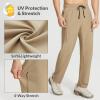 imagebaleaf Mens Hiking Pants Quick Dry Water Resistant Lightweight Elastic Waist Outdoor Cargo Sweatpants with Zip PocketsTannin
