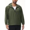 imagebaleaf Mens Light Running Hiking Rain Jacket Waterproof with Hood Windbreaker Pullover Coats Hoodie PackableArmy Green