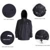 imagebaleaf Mens Light Running Hiking Rain Jacket Waterproof with Hood Windbreaker Pullover Coats Hoodie PackableBlack