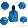 imagebaleaf Mens Light Running Hiking Rain Jacket Waterproof with Hood Windbreaker Pullover Coats Hoodie PackableBlue