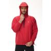 imagebaleaf Mens Light Running Hiking Rain Jacket Waterproof with Hood Windbreaker Pullover Coats Hoodie PackableRed