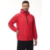 imagebaleaf Mens Light Running Hiking Rain Jacket Waterproof with Hood Windbreaker Pullover Coats Hoodie PackableRed