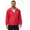 imagebaleaf Mens Light Running Hiking Rain Jacket Waterproof with Hood Windbreaker Pullover Coats Hoodie PackableRed
