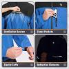 imagebaleaf Mens Rain Jacket Waterproof Windbreaker Raincoat Running Cycling Hiking Gear Hood Lightweight Reflective PackableBblue Black