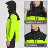 imagebaleaf Mens Rain Jacket Waterproof Windbreaker Raincoat Running Cycling Hiking Gear Hood Lightweight Reflective PackableBgreen Black