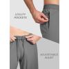 imagebaleaf Mens Running Pants Elastic Waist Lightweight Jogging Stretch Golf Workout Pants with Zipper PocketsGray