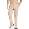 imagebaleaf Mens Running Pants Elastic Waist Lightweight Jogging Stretch Golf Workout Pants with Zipper PocketsKhaki