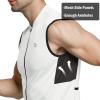 imagebaleaf Mens Sleeveless Cycling Jersey Road Bike Shirt Bicycle Biking Tank Tops Full Zip Pockets SPF UPF50White