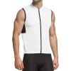 imagebaleaf Mens Sleeveless Cycling Jersey Road Bike Shirt Bicycle Biking Tank Tops Full Zip Pockets SPF UPF50White