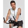 imagebaleaf Mens Sleeveless Cycling Jersey Road Bike Shirt Bicycle Biking Tank Tops Full Zip Pockets SPF UPF50White