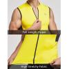 imagebaleaf Mens Sleeveless Cycling Jersey Road Bike Shirt Bicycle Biking Tank Tops Full Zip Pockets SPF UPF50Yellow