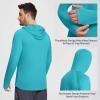 imagebaleaf Mens Sun Protection Hoodie Shirt UPF 50 Long Sleeve UV SPF TShirts Rash Guard Fishing Swimming LightweightStyle 1blue Curacao