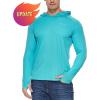 imagebaleaf Mens Sun Protection Hoodie Shirt UPF 50 Long Sleeve UV SPF TShirts Rash Guard Fishing Swimming LightweightStyle 1blue Curacao