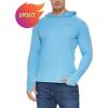 imagebaleaf Mens Sun Protection Hoodie Shirt UPF 50 Long Sleeve UV SPF TShirts Rash Guard Fishing Swimming LightweightStyle 1malibu Blue