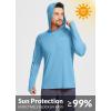 imagebaleaf Mens Sun Protection Hoodie Shirt UPF 50 Long Sleeve UV SPF TShirts Rash Guard Fishing Swimming LightweightStyle 1malibu Blue