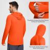 imagebaleaf Mens Sun Protection Hoodie Shirt UPF 50 Long Sleeve UV SPF TShirts Rash Guard Fishing Swimming LightweightStyle 1vermillion Orange
