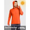 imagebaleaf Mens Sun Protection Hoodie Shirt UPF 50 Long Sleeve UV SPF TShirts Rash Guard Fishing Swimming LightweightStyle 1vermillion Orange