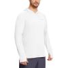 imagebaleaf Mens Sun Protection Hoodie Shirt UPF 50 Long Sleeve UV SPF TShirts Rash Guard Fishing Swimming LightweightStyle 1white
