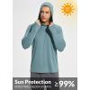 imagebaleaf Mens Sun Protection Hoodie Shirt UPF 50 Long Sleeve UV SPF TShirts Rash Guard Fishing Swimming LightweightStyle 2glacier Blue Heather