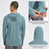 imagebaleaf Mens Sun Protection Hoodie Shirt UPF 50 Long Sleeve UV SPF TShirts Rash Guard Fishing Swimming LightweightStyle 2glacier Blue Heather