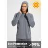 imagebaleaf Mens Sun Protection Hoodie Shirt UPF 50 Long Sleeve UV SPF TShirts Rash Guard Fishing Swimming LightweightStyle 2light Grey Heather