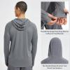 imagebaleaf Mens Sun Protection Hoodie Shirt UPF 50 Long Sleeve UV SPF TShirts Rash Guard Fishing Swimming LightweightStyle 2light Grey Heather