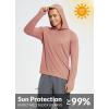 imagebaleaf Mens Sun Protection Hoodie Shirt UPF 50 Long Sleeve UV SPF TShirts Rash Guard Fishing Swimming LightweightStyle 2orange Red Heather