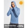imagebaleaf Mens Sun Protection Hoodie Shirt UPF 50 Long Sleeve UV SPF TShirts Rash Guard Fishing Swimming LightweightStyle 2steam Blue Heather