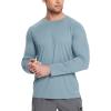imagebaleaf Mens Sun Protection Shirts UV SPF UPF 50 Long Sleeve Rash Guard Fishing Running Quick Dry Lightweight01light Blue Heather