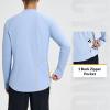 imagebaleaf Mens Sun Shirts UPF 50 Rash Guard Long Sleeve 14 Zip SPF UV Protection Lightweight Quick DryBlue