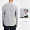 imagebaleaf Mens Sun Shirts UPF 50 Rash Guard Long Sleeve 14 Zip SPF UV Protection Lightweight Quick DryGrey
