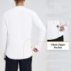 imagebaleaf Mens Sun Shirts UPF 50 Rash Guard Long Sleeve 14 Zip SPF UV Protection Lightweight Quick DryWhite