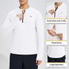 imagebaleaf Mens Sun Shirts UPF 50 Rash Guard Long Sleeve 14 Zip SPF UV Protection Lightweight Quick DryWhite