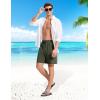 imagebaleaf Mens Swim Trunks with Compression Liner 5 ampamp 7 inch Quick Dry Bathing Suit Swim Shorts with Zippered PocketsArmy Green