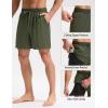 imagebaleaf Mens Swim Trunks with Compression Liner 5 ampamp 7 inch Quick Dry Bathing Suit Swim Shorts with Zippered PocketsArmy Green