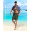 imagebaleaf Mens Swim Trunks with Compression Liner 5 ampamp 7 inch Quick Dry Bathing Suit Swim Shorts with Zippered PocketsArmy Green