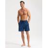 imagebaleaf Mens Swim Trunks with Compression Liner 5 ampamp 7 inch Quick Dry Bathing Suit Swim Shorts with Zippered PocketsBlue Floral