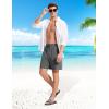 imagebaleaf Mens Swim Trunks with Compression Liner 5 ampamp 7 inch Quick Dry Bathing Suit Swim Shorts with Zippered PocketsDark Gray