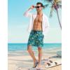 imagebaleaf Mens Swim Trunks with Compression Liner 5 ampamp 7 inch Quick Dry Bathing Suit Swim Shorts with Zippered PocketsGreen Tropical