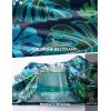 imagebaleaf Mens Swim Trunks with Compression Liner 5 ampamp 7 inch Quick Dry Bathing Suit Swim Shorts with Zippered PocketsGreen Tropical