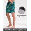 imagebaleaf Mens Swim Trunks with Compression Liner 5 ampamp 7 inch Quick Dry Bathing Suit Swim Shorts with Zippered PocketsGreen Tropical