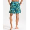 imagebaleaf Mens Swim Trunks with Compression Liner 5 ampamp 7 inch Quick Dry Bathing Suit Swim Shorts with Zippered PocketsGreen Tropical