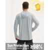 imagebaleaf Mens UPF 50 Sun Protection Hoodie Shirts Kangaroo Pocket UV SPF Performance Fishing Long Sleeve Rash GuardLight Gray
