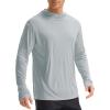 imagebaleaf Mens UPF 50 Sun Protection Hoodie Shirts Kangaroo Pocket UV SPF Performance Fishing Long Sleeve Rash GuardLight Gray