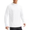 imagebaleaf Mens UPF 50 Sun Protection Hoodie Shirts Kangaroo Pocket UV SPF Performance Fishing Long Sleeve Rash GuardWhite