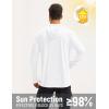 imagebaleaf Mens UPF 50 Sun Protection Hoodie Shirts Kangaroo Pocket UV SPF Performance Fishing Long Sleeve Rash GuardWhite