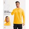 imagebaleaf Mens UPF 50 Sun Protection Hoodie Shirts Kangaroo Pocket UV SPF Performance Fishing Long Sleeve Rash GuardYellow